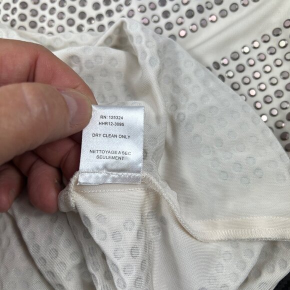 HAUTE HIPPIE Ivory Cream Metal Studded Sleeveless Midi Dress Bodycon Size Small - Picture 10 of 12